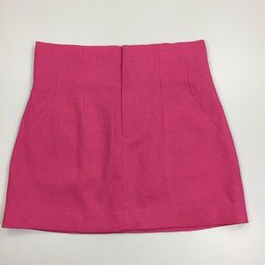 ZARA Brighter Pink Textured High Waisted Pockets Skirt